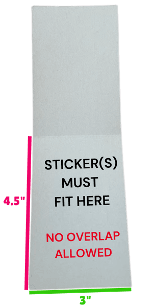 Stickers must fit inside folder with no overlap