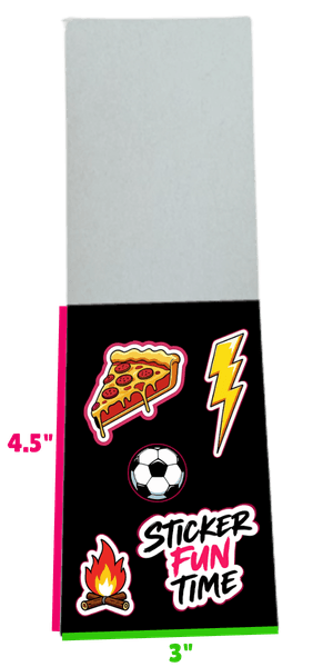 Sticker sheet inside open dispense folder